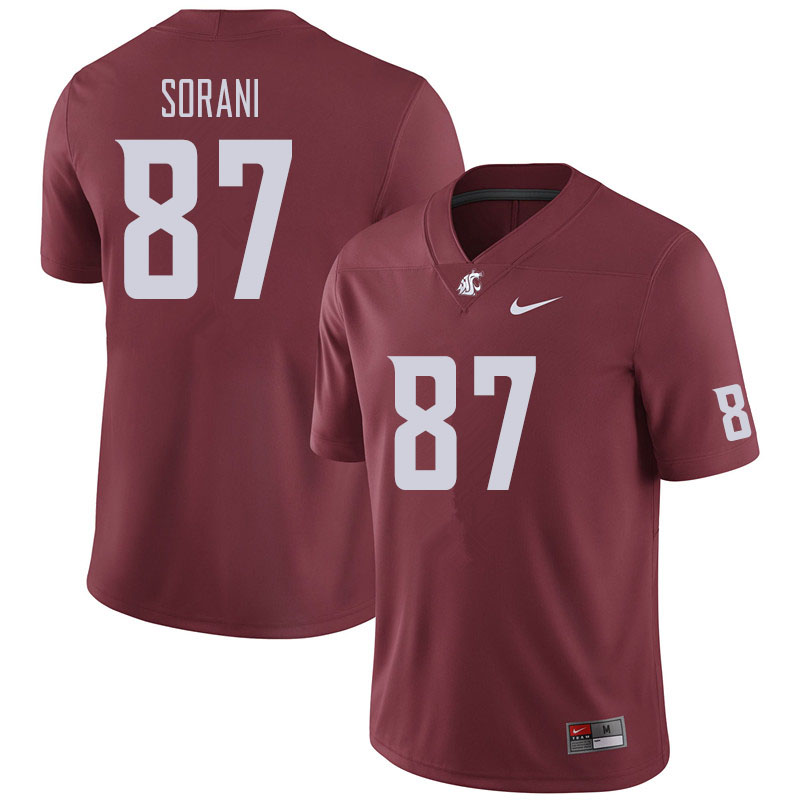 Washington State Cougars #87 Zion Sorani Football Jerseys Sale-Crimson